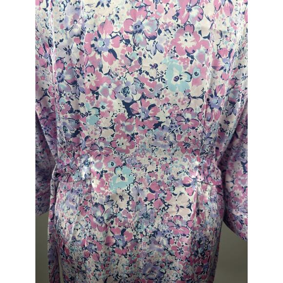 Linea Donatella Floral Satin Robe With Tie Waist Lightweight Size L / XL Bride - Picture 13 of 15